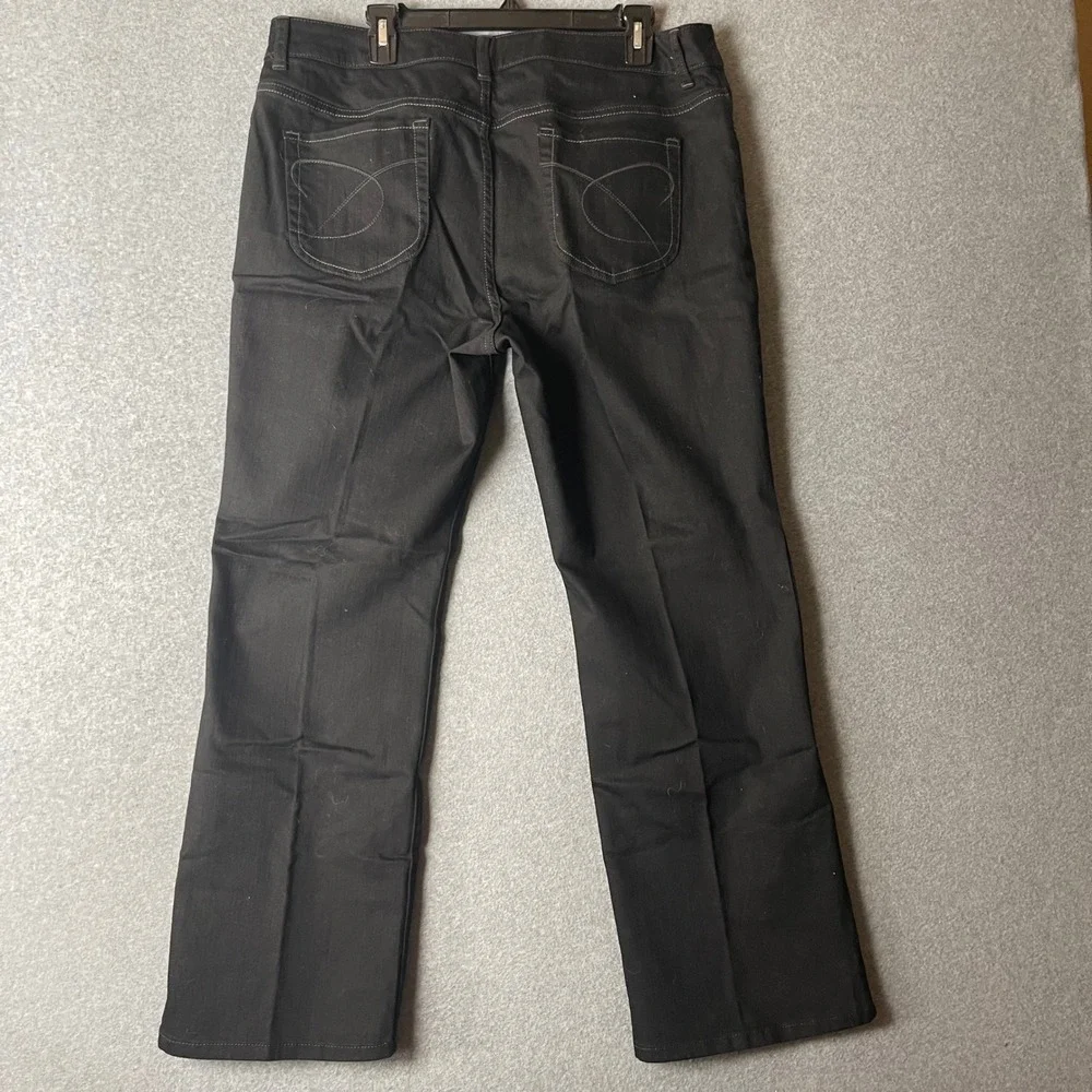 Chicos‎ Platinum Denim Black Straight Leg Jeans Womens Size 3 Short 1G010299